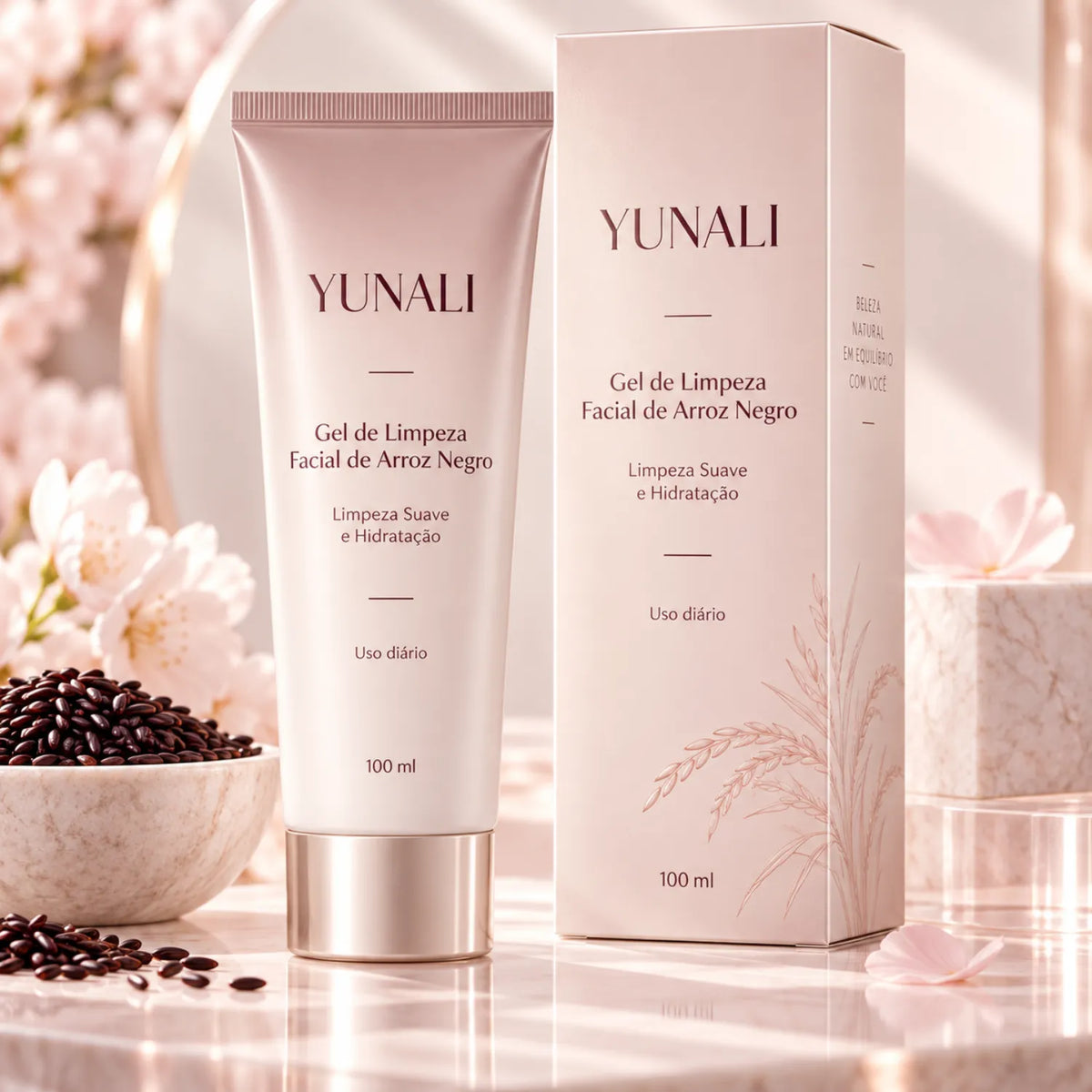 Gel de Limpeza Facial YUNALI — Pele Limpa, Macia e sem Repuxamento