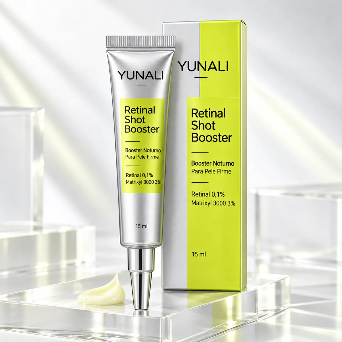 YUNALI Retinal Shot Booster — Booster Noturno com 0,1% Retinal e 3% Matrixyl 3000