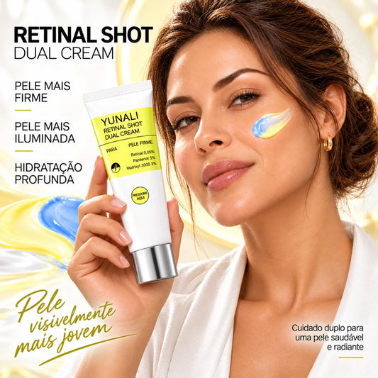 YUNALI Retinal Shot Dual Cream — Creme Facial Noturno com Retinal, Matrixyl e Pantenol