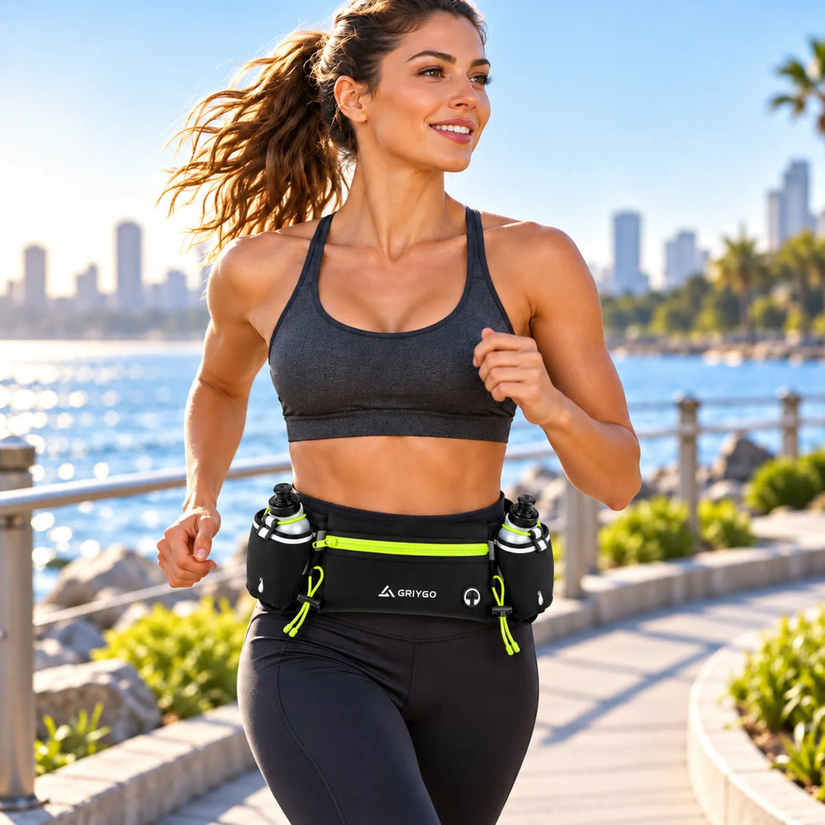 Cinto de Hidratação para Corrida com 2 Porta-Garrafas — GRIYGO