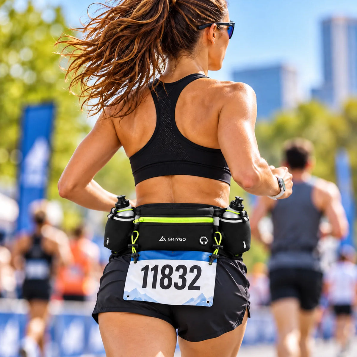 Cinto de Hidratação para Corrida com 2 Porta-Garrafas — GRIYGO