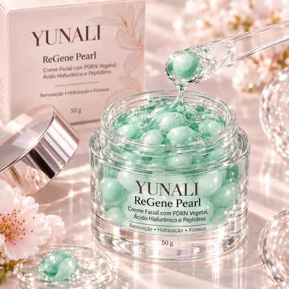 Creme Facial com PDRN Vegetal, Ácido Hialurônico e Peptídeos YUNALI ReGene Pearl