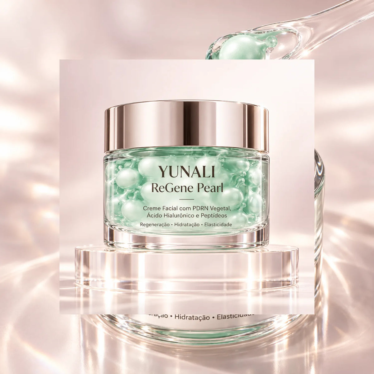 Creme Facial com PDRN Vegetal, Ácido Hialurônico e Peptídeos YUNALI ReGene Pearl