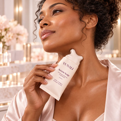 Creme para Pescoço e Mandíbula com PDRN, Colágeno e Aplicador Gua Sha | YUNALI ReGene Sculpt