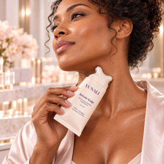 Creme para Pescoço e Mandíbula com PDRN, Colágeno e Aplicador Gua Sha | YUNALI ReGene Sculpt