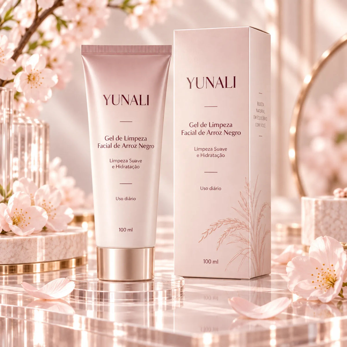 Gel de Limpeza Facial YUNALI — Pele Limpa, Macia e sem Repuxamento