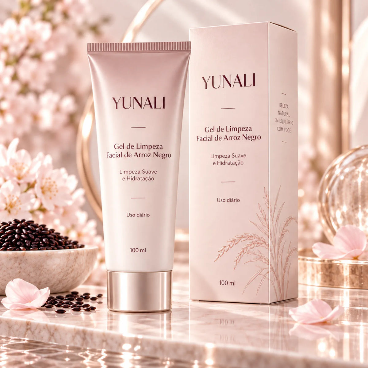 Gel de Limpeza Facial YUNALI — Pele Limpa, Macia e sem Repuxamento