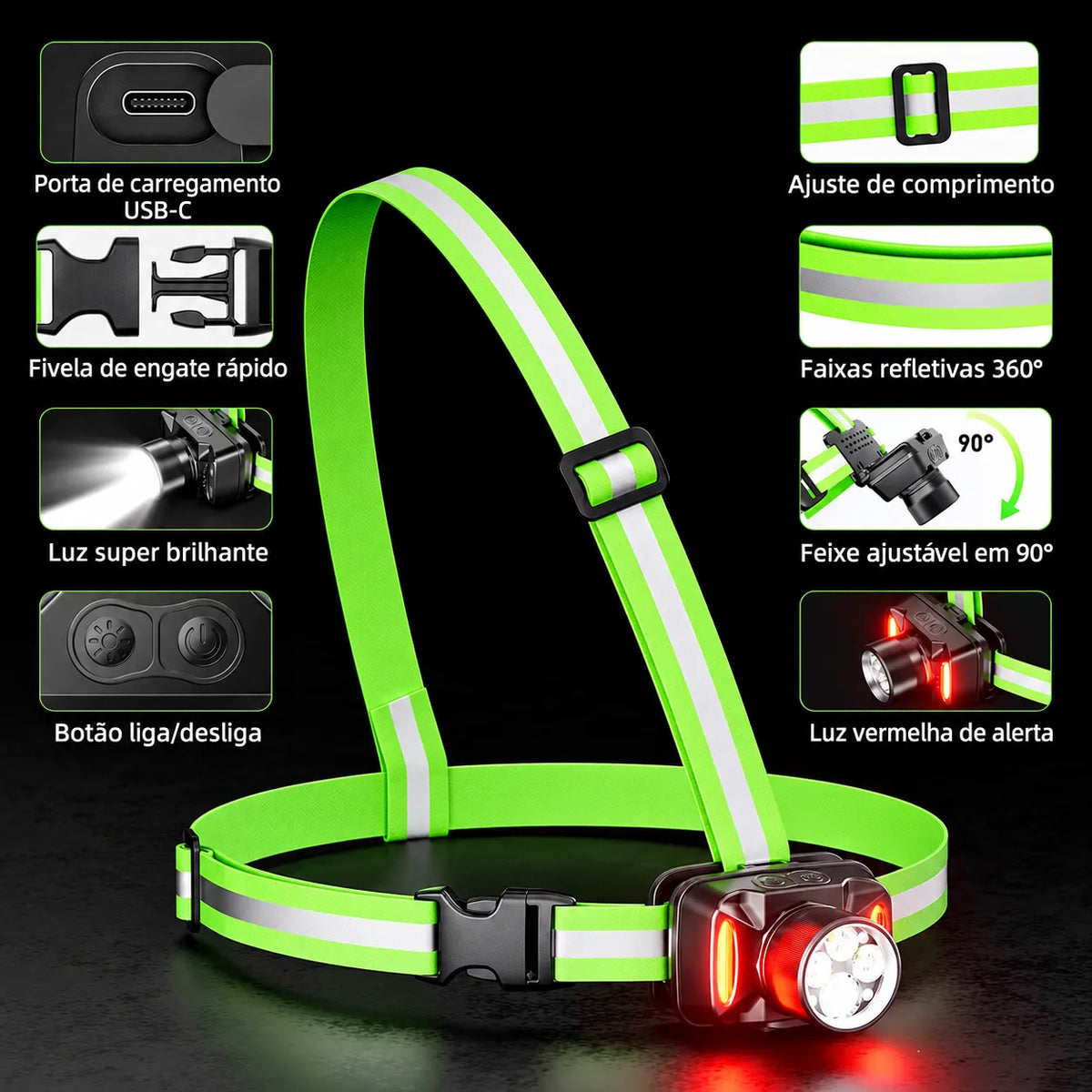 Colete Refletivo com Luz LED para Corrida GRIYGO