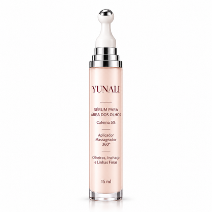 Sérum para Área dos Olhos YUNALI — Cafeína com Roller Refrescante 360°