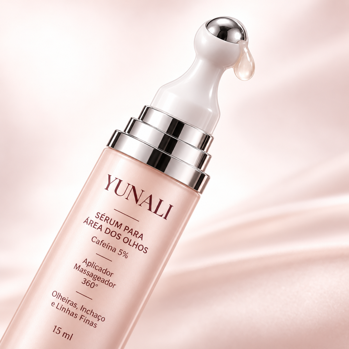 Sérum para Área dos Olhos YUNALI — Cafeína com Roller Refrescante 360°