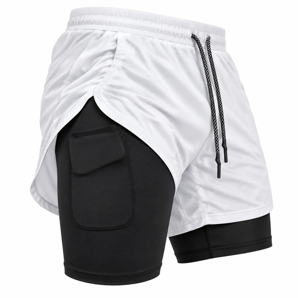 Short Masculino de Corrida 2 em 1 com Bermuda Interna e Bolso para Celular — GRIYGO