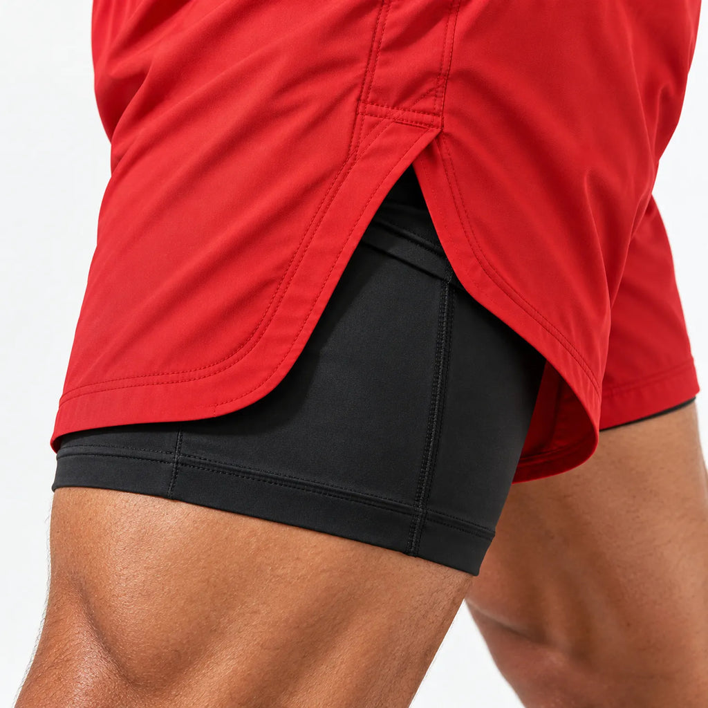 Short Masculino de Corrida 2 em 1 com Bermuda Interna e Bolso para Celular — GRIYGO