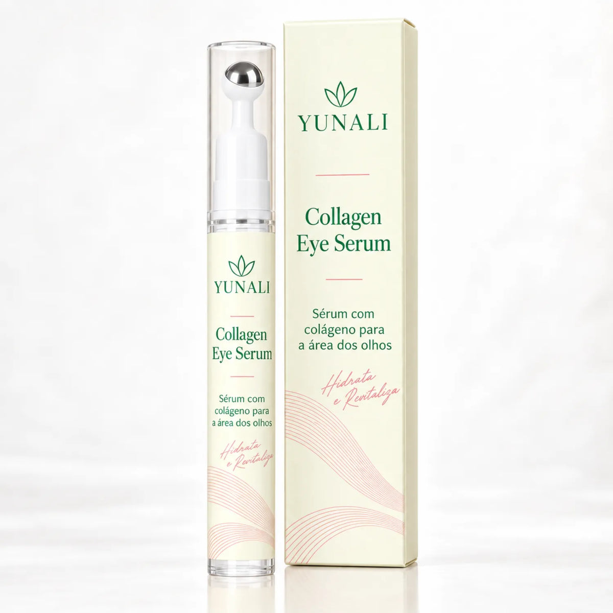 YUNALI Collagen Eye Serum — Sérum para Área dos Olhos com Colágeno e Roller Metálico