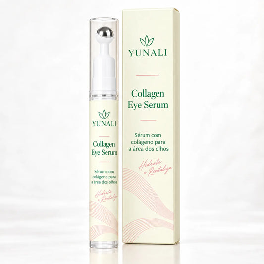 YUNALI Collagen Eye Serum — Sérum para Área dos Olhos com Colágeno e Roller Metálico