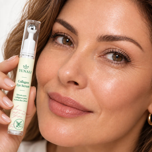 YUNALI Collagen Eye Serum — Sérum para Área dos Olhos com Colágeno e Roller Metálico