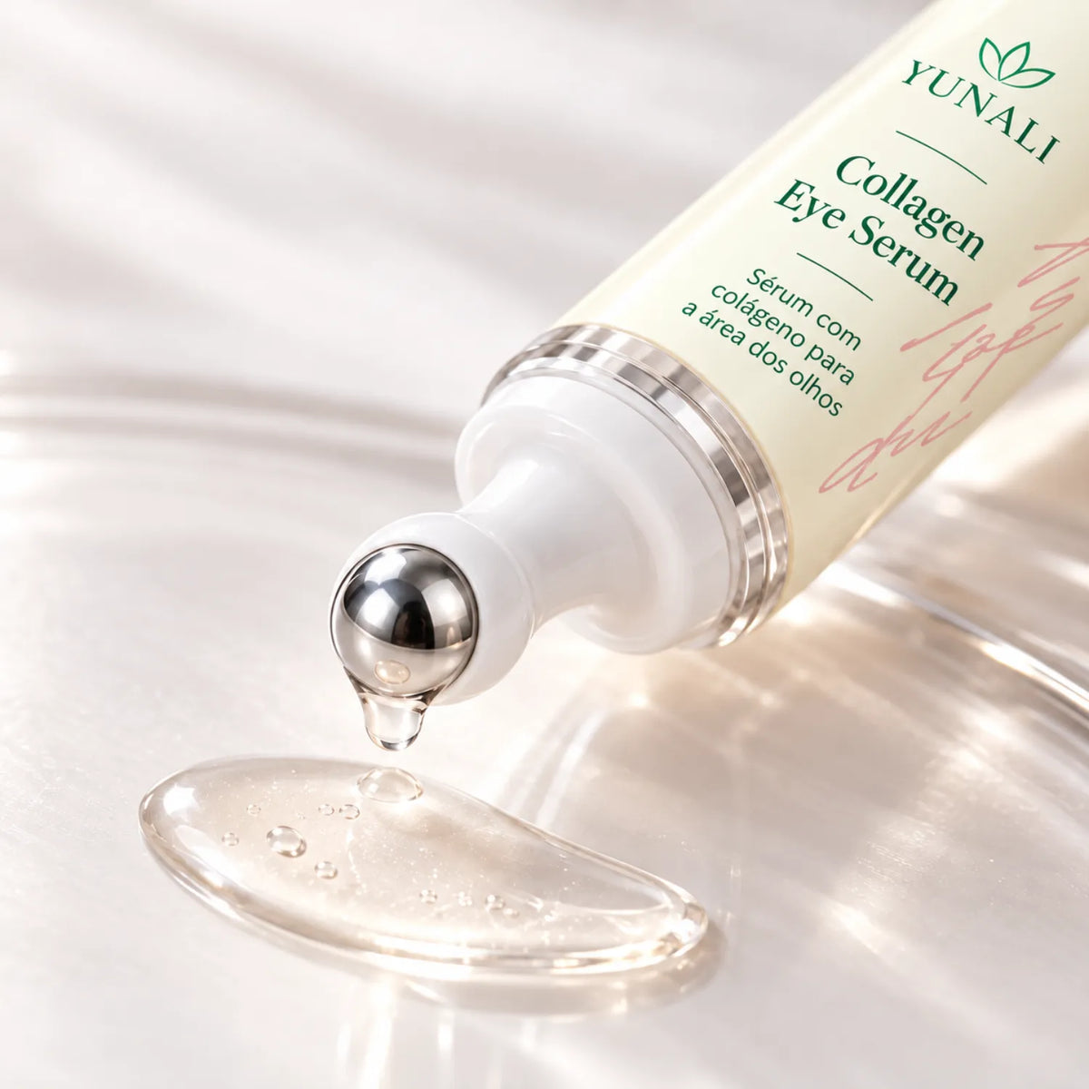 YUNALI Collagen Eye Serum — Sérum para Área dos Olhos com Colágeno e Roller Metálico
