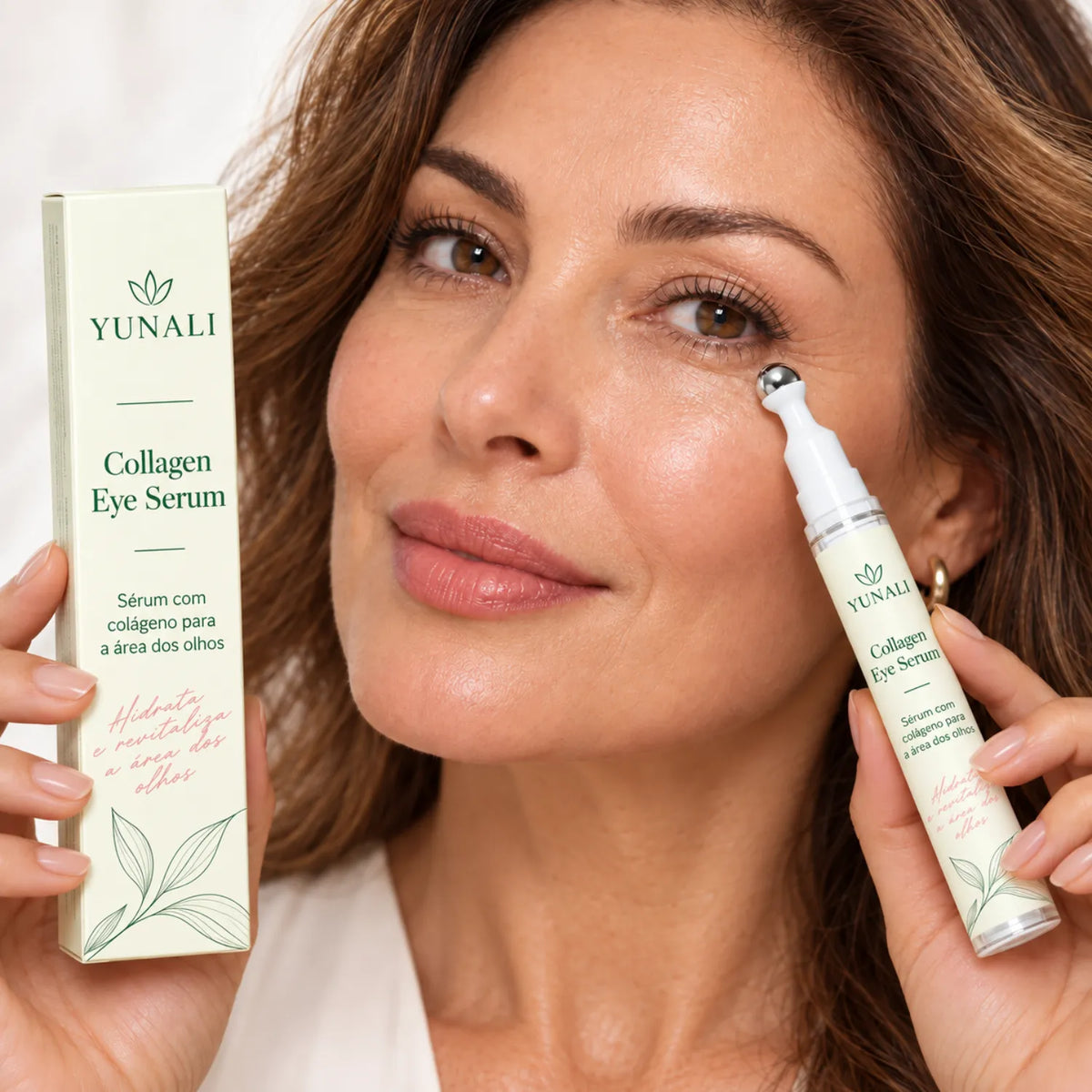 YUNALI Collagen Eye Serum — Sérum para Área dos Olhos com Colágeno e Roller Metálico