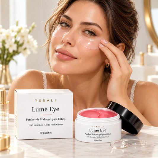 YUNALI Lume Eye Patches de Hidrogel para Olhos com Cafeína e Ácido Hialurônico