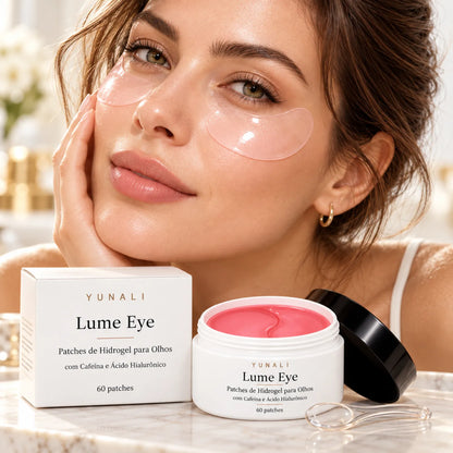 YUNALI Lume Eye Patches de Hidrogel para Olhos com Cafeína e Ácido Hialurônico