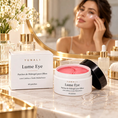 YUNALI Lume Eye Patches de Hidrogel para Olhos com Cafeína e Ácido Hialurônico