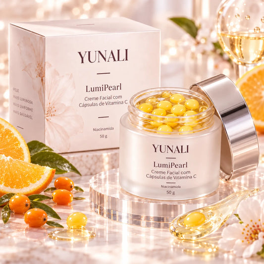YUNALI LumiPearl — Creme Facial Iluminador com Vitamina C Encapsulada