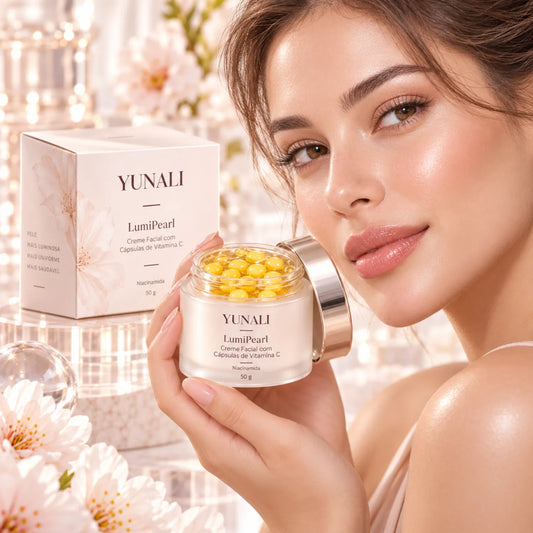 YUNALI LumiPearl — Creme Facial Iluminador com Vitamina C Encapsulada