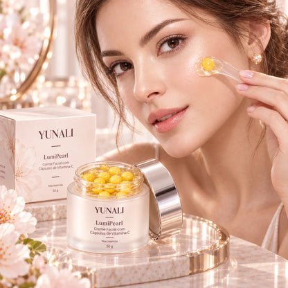 YUNALI LumiPearl — Creme Facial Iluminador com Vitamina C Encapsulada