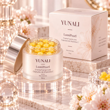 YUNALI LumiPearl — Creme Facial Iluminador com Vitamina C Encapsulada