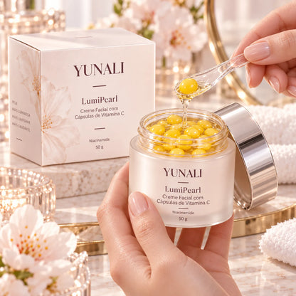 YUNALI LumiPearl — Creme Facial Iluminador com Vitamina C Encapsulada