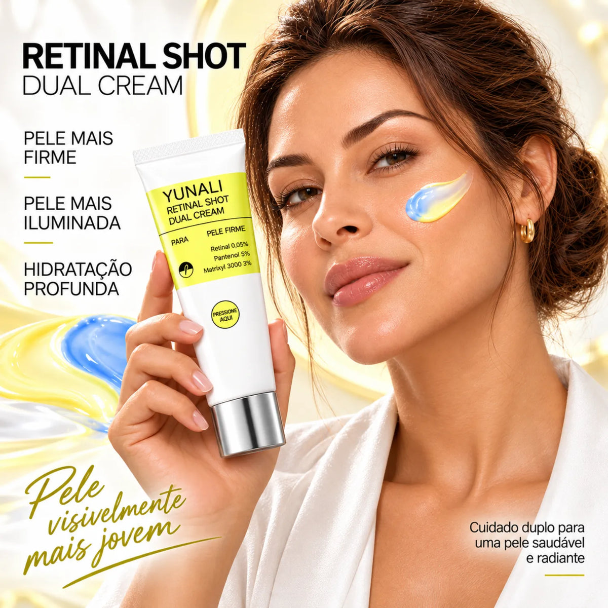 YUNALI Retinal Shot Dual Cream — Creme Facial Noturno com Retinal, Matrixyl e Pantenol