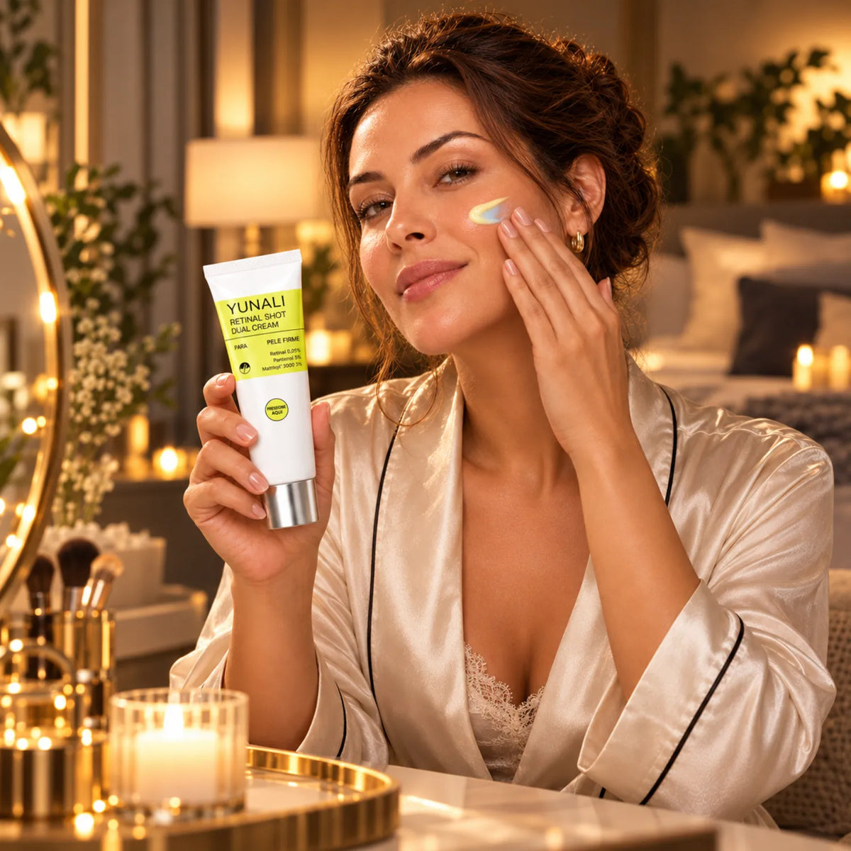 YUNALI Retinal Shot Dual Cream — Creme Facial Noturno com Retinal, Matrixyl e Pantenol