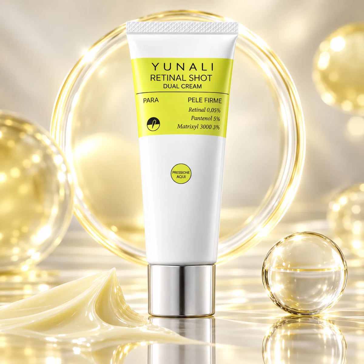 YUNALI Retinal Shot Dual Cream — Creme Facial Noturno com Retinal, Matrixyl e Pantenol