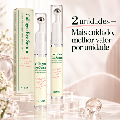 YUNALI Collagen Eye Serum — Sérum para Área dos Olhos com Colágeno e Roller Metálico