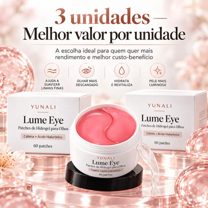 YUNALI Lume Eye Patches de Hidrogel para Olhos com Cafeína e Ácido Hialurônico