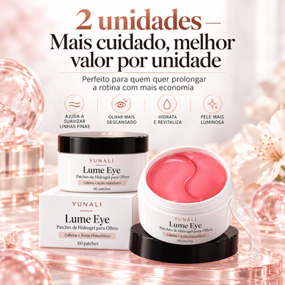 YUNALI Lume Eye Patches de Hidrogel para Olhos com Cafeína e Ácido Hialurônico