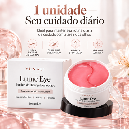 YUNALI Lume Eye Patches de Hidrogel para Olhos com Cafeína e Ácido Hialurônico