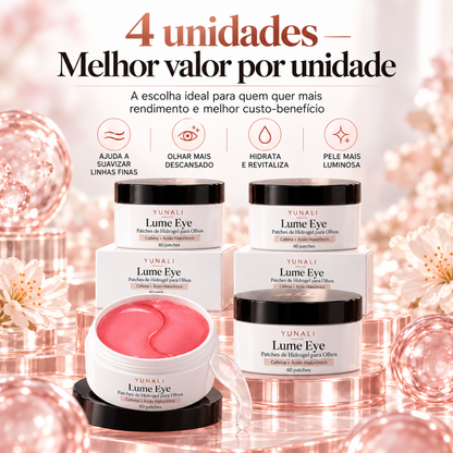 YUNALI Lume Eye Patches de Hidrogel para Olhos com Cafeína e Ácido Hialurônico