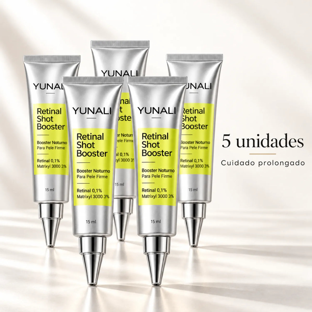 YUNALI Retinal Shot Booster — Booster Noturno com 0,1% Retinal e 3% Matrixyl 3000
