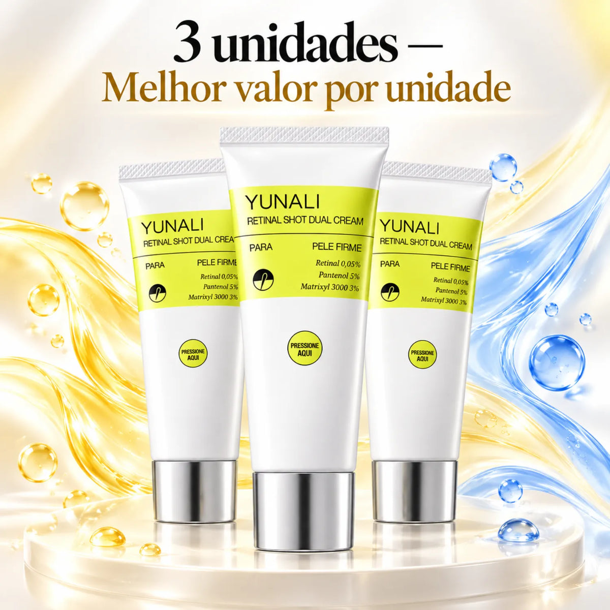 YUNALI Retinal Shot Dual Cream — Creme Facial Noturno com Retinal, Matrixyl e Pantenol